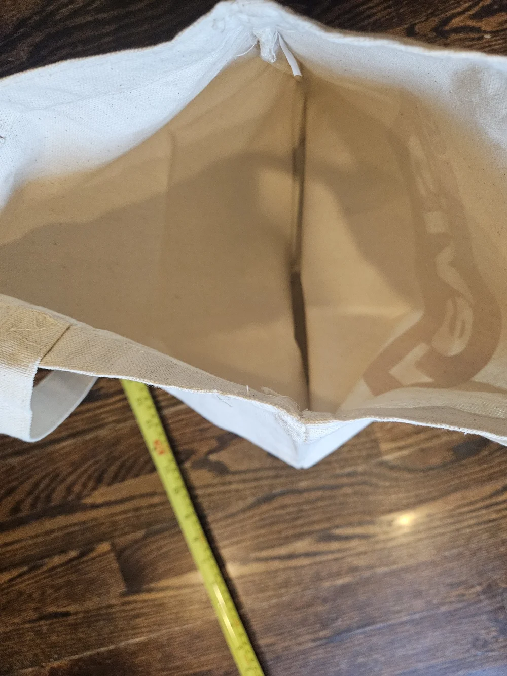 Levi's Beige Batwing Canvas Tote Bag with Red Logo